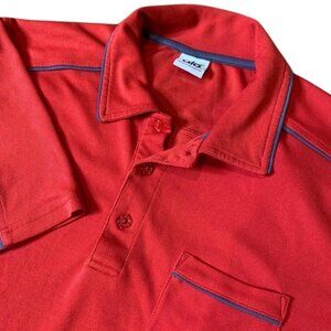 Alo Yoga Cool Fit Short Sleeve Contrast Piping Polo Shirt Red Mens Size XXL Golf